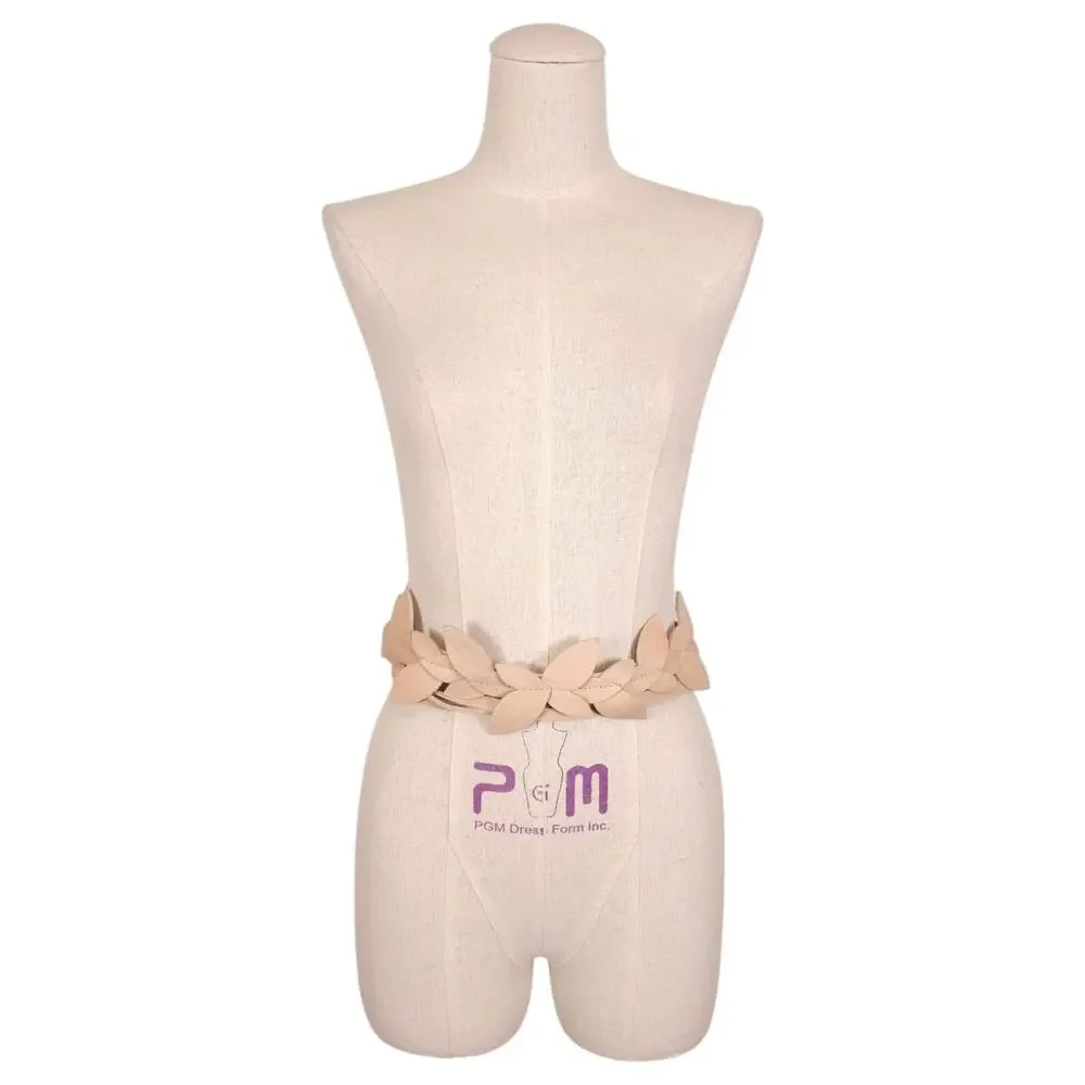 ADA Wrap Belt Anthropologie Beige Leather Leaves